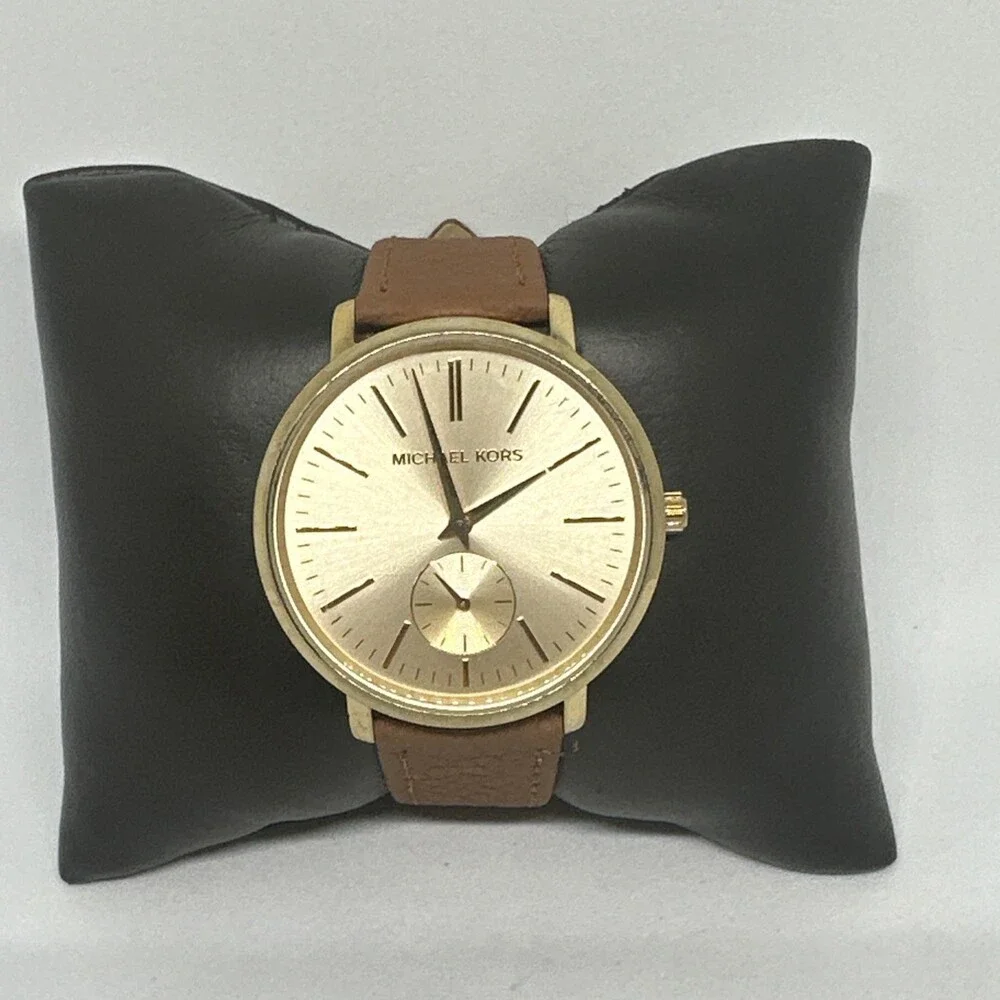 Michael Kors Jaryn MK3510 Women's Brown Leather Analog Dial Quartz Watch HME657